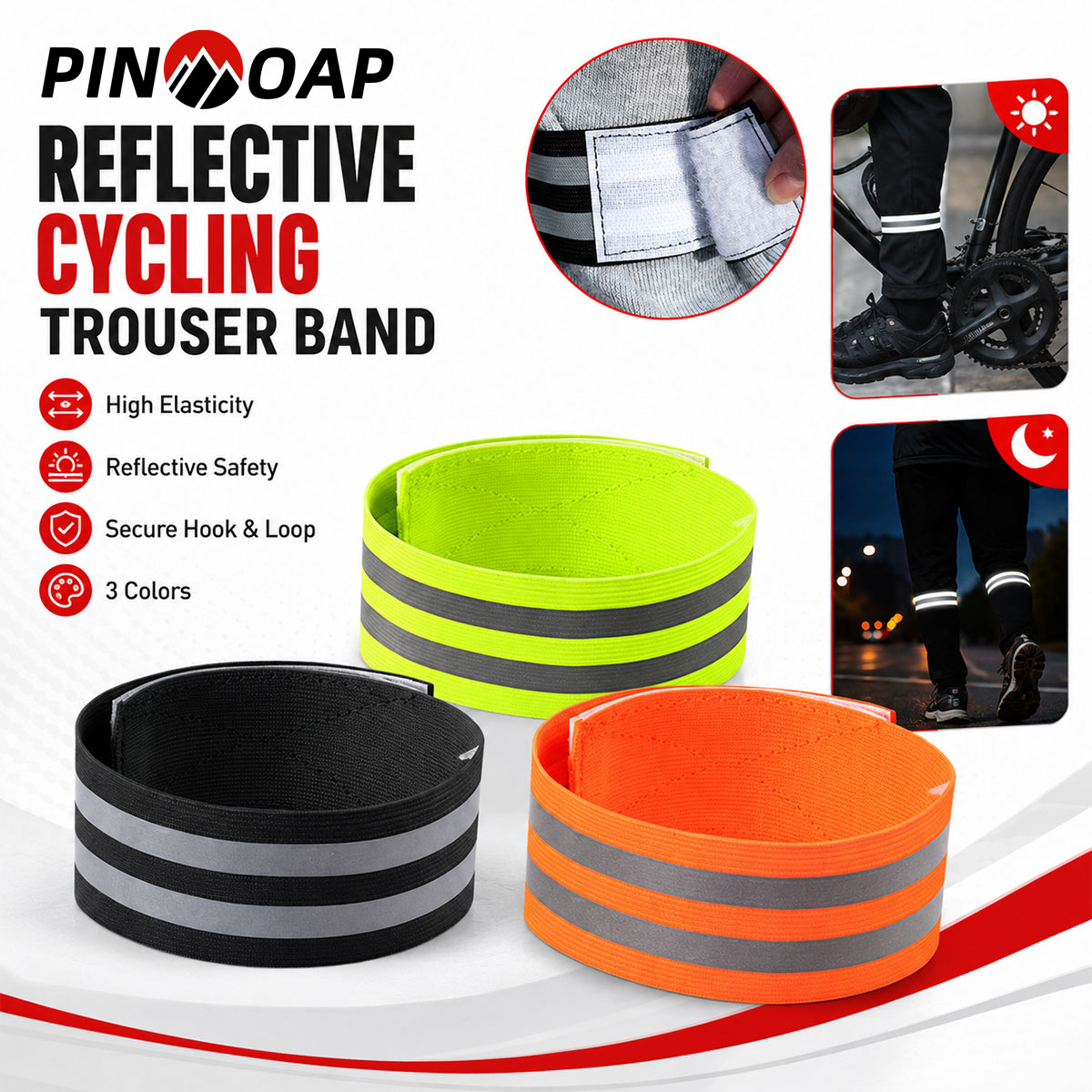 Running Gear Usa - PINMOAP 1/2PCS Bicycle Pants Leg Strap
