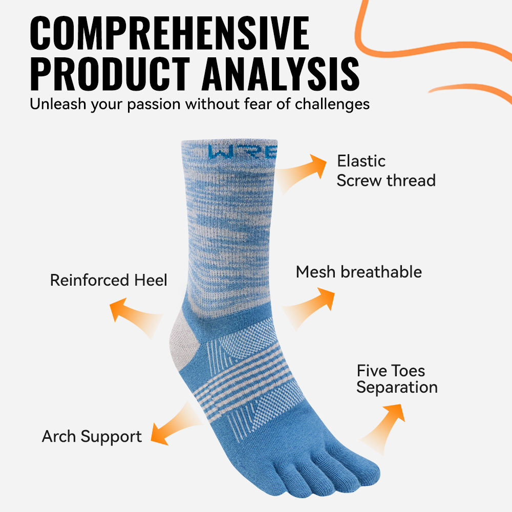 WRELS 1/2/3 Pairs Hiking Toe S - Anti Blister Sock 评论和价格