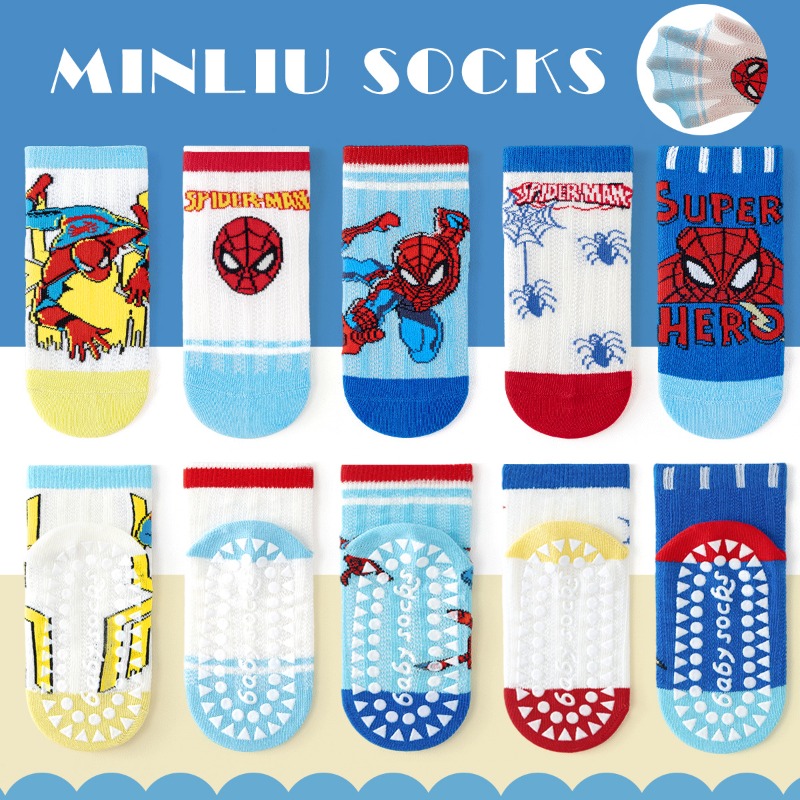 5Pairs Cute Cartoon Spiderman  - Anti Blister Sock 评论和价格